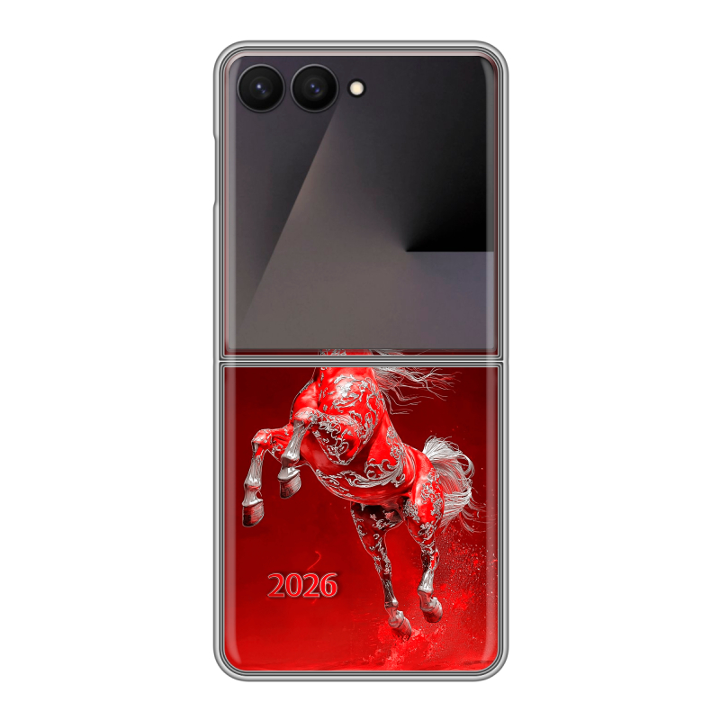 Пластиковый чехол на Samsung Galaxy Z Flip 7 с принтом Новый год Пластиковый чехол на Samsung Galaxy Z Flip 7 с принтом Новый год