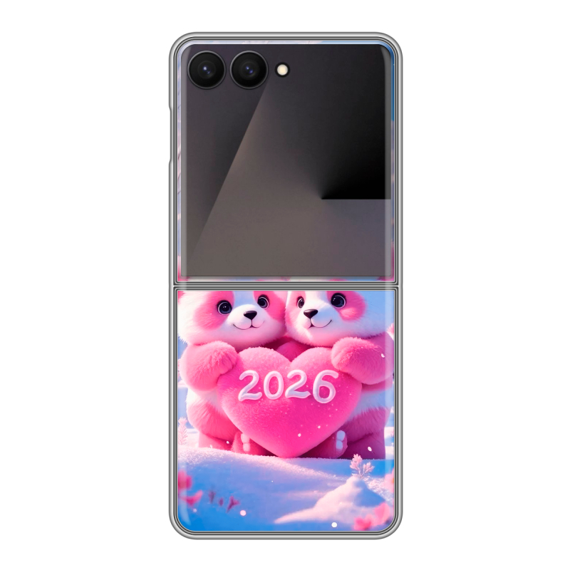 Пластиковый чехол на Samsung Galaxy Z Flip 7 с принтом Новый год Пластиковый чехол на Samsung Galaxy Z Flip 7 с принтом Новый год