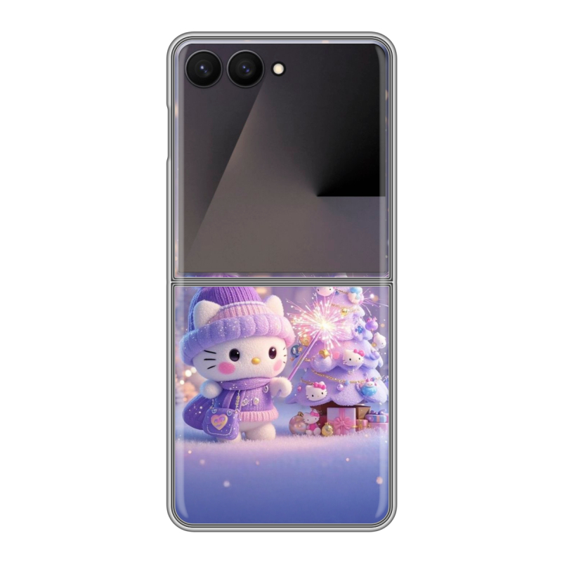 Пластиковый чехол на Samsung Galaxy Z Flip 7 с принтом Новый год Пластиковый чехол на Samsung Galaxy Z Flip 7 с принтом Новый год
