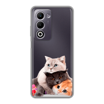 Силиконовый чехол на OPPO A5 4G с принтом Кошки Силиконовый чехол на OPPO A5 4G с принтом Кошки