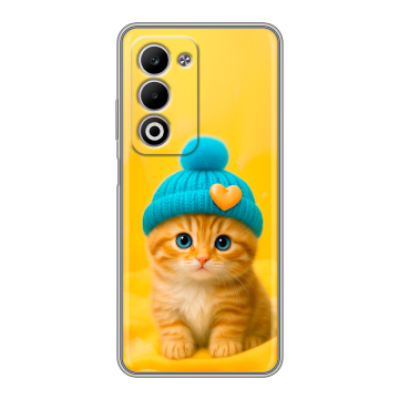 Силиконовый чехол на OPPO A5 4G с принтом Котенок в шапке