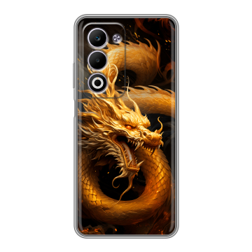 Силиконовый чехол на OPPO A5 4G с принтом Золотой дракон