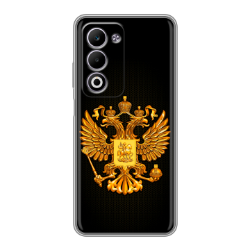 Силиконовый чехол на OPPO A5 4G с принтом Герб России желтый Силиконовый чехол на OPPO A5 4G с принтом Герб России желтый