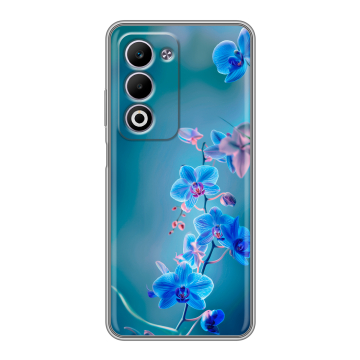 Силиконовый чехол на OPPO A5 4G с принтом Голубые цветы Силиконовый чехол на OPPO A5 4G с принтом Голубые цветы