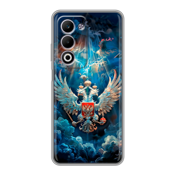 Силиконовый чехол на OPPO A5 4G с принтом Герб флаг России
