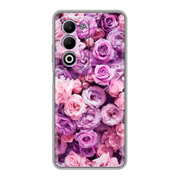 Силиконовый чехол на OPPO A5 4G с принтом лавандовые розы Силиконовый чехол на OPPO A5 4G с принтом лавандовые розы
