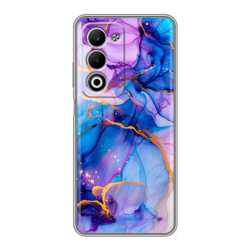 Силиконовый чехол на OPPO A5 4G с принтом синий мрамор Силиконовый чехол на OPPO A5 4G с принтом синий мрамор