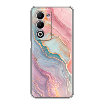 Силиконовый чехол на OPPO A5 4G с принтом розовый мрамор Силиконовый чехол на OPPO A5 4G с принтом розовый мрамор