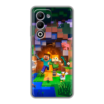 Силиконовый чехол на OPPO A5 4G с принтом Майнкрафт Minecraft