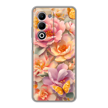 Силиконовый чехол на OPPO A5 4G с принтом Цветы и бабочки Силиконовый чехол на OPPO A5 4G с принтом Цветы и бабочки