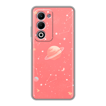 Силиконовый чехол на OPPO A5 4G с принтом Розовый космос Силиконовый чехол на OPPO A5 4G с принтом Розовый космос
