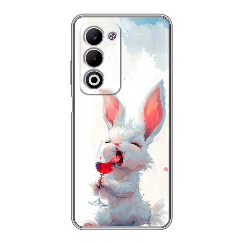 Силиконовый чехол на OPPO A5 4G с принтом кролик зайчик Силиконовый чехол на OPPO A5 4G с принтом кролик зайчик