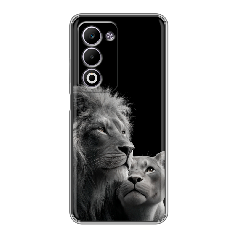 Силиконовый чехол на OPPO A5 4G с принтом Лев кошки Силиконовый чехол на OPPO A5 4G с принтом Лев кошки