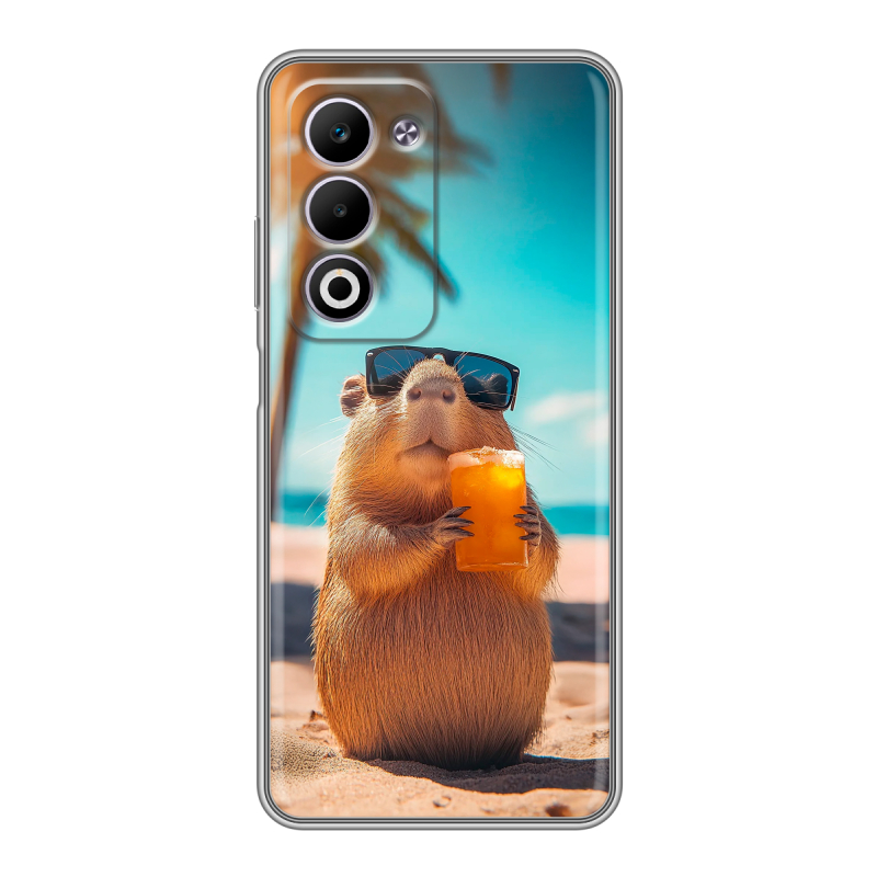 Силиконовый чехол на OPPO A5 4G с принтом Капибара Силиконовый чехол на OPPO A5 4G с принтом Капибара