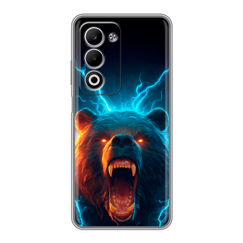 Силиконовый чехол на OPPO A5 4G с принтом Медведь Силиконовый чехол на OPPO A5 4G с принтом Медведь