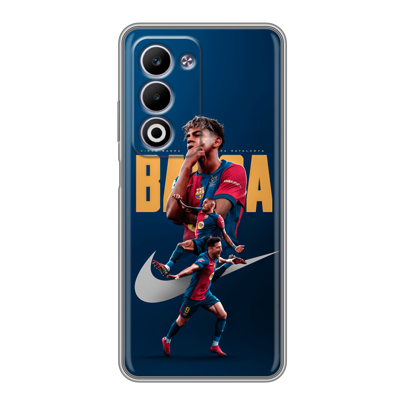 Силиконовый чехол на OPPO A5 4G с принтом Барселона Barca Yamal Силиконовый чехол на OPPO A5 4G с принтом Барселона Barca Yamal