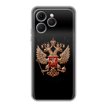 Силиконовый чехол на Tecno Spark 40 с принтом Герб России
