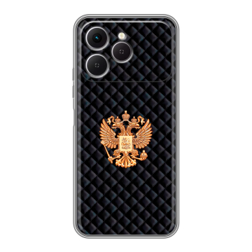 Силиконовый чехол на Tecno Spark 40 с принтом Герб России принт Силиконовый чехол на Tecno Spark 40 с принтом Герб России принт