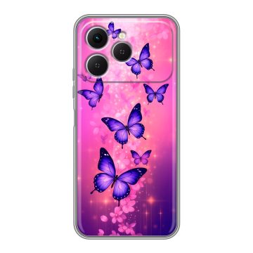 Силиконовый чехол на Tecno Spark 40 с принтом Бабочки Силиконовый чехол на Tecno Spark 40 с принтом Бабочки