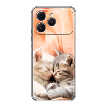 Силиконовый чехол на Tecno Spark 40 с принтом Котята Силиконовый чехол на Tecno Spark 40 с принтом Котята