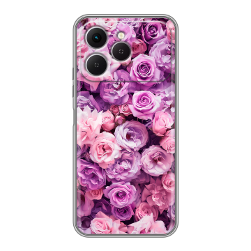 Силиконовый чехол на Tecno Spark 40 с принтом лавандовые розы