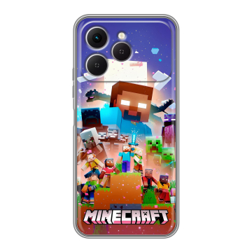 Силиконовый чехол на Tecno Spark 40 с принтом Майнкрафт Minecraft Силиконовый чехол на Tecno Spark 40 с принтом Майнкрафт Minecraft