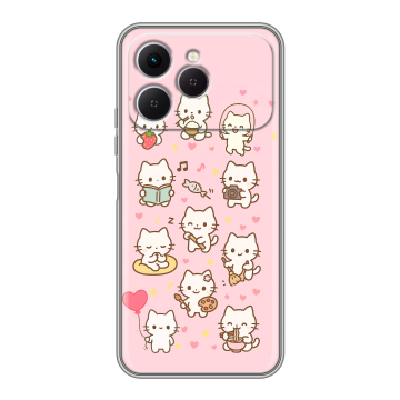 Силиконовый чехол на Tecno Spark 40 с принтом Hello Kitty Хелоу Кити
