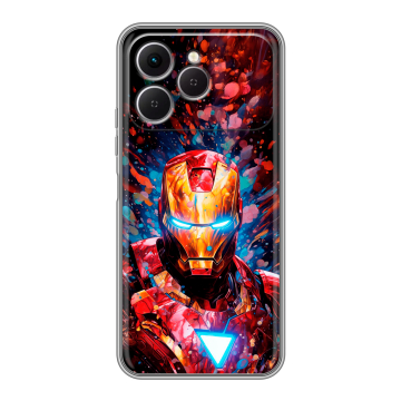 Силиконовый чехол на Tecno Spark 40 с принтом Железный человек Ironman