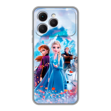 Силиконовый чехол на Tecno Spark 40 с принтом Холодное сердце Frozen Силиконовый чехол на Tecno Spark 40 с принтом Холодное сердце Frozen