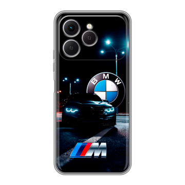 Силиконовый чехол на Tecno Spark 40 с принтом БМВ BMW Силиконовый чехол на Tecno Spark 40 с принтом БМВ BMW
