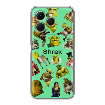 Силиконовый чехол на Tecno Spark 40 с принтом Шрек Shrek