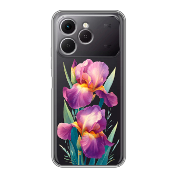 Силиконовый чехол на Tecno Spark 40 с принтом Цветы орхидеи