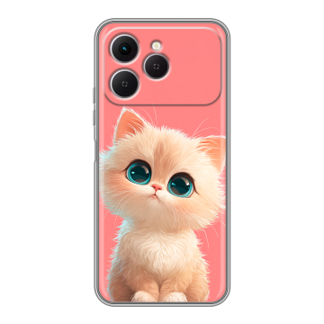 Силиконовый чехол на Tecno Spark 40 с принтом Розовый котенок