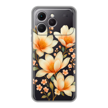 Силиконовый чехол на Tecno Spark 40 с принтом Цветы