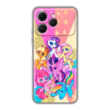 Силиконовый чехол на Tecno Spark 40 с принтом My little pony Дружба чудо Силиконовый чехол на Tecno Spark 40 с принтом My little pony Дружба чудо