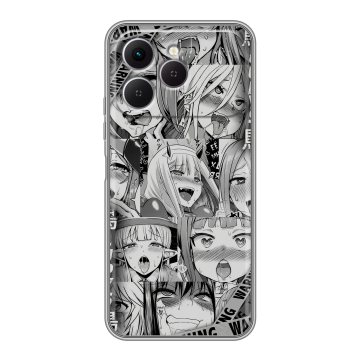 Силиконовый чехол на Tecno Spark 40 с принтом Ahegao Ахегао Аниме