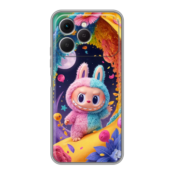 Силиконовый чехол на Tecno Spark 40 с принтом Labubu Лабубу Силиконовый чехол на Tecno Spark 40 с принтом Labubu Лабубу
