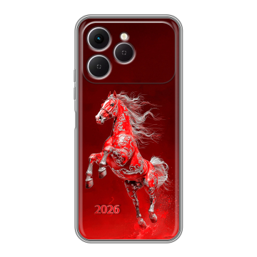 Силиконовый чехол на Tecno Spark 40 с принтом Новый год