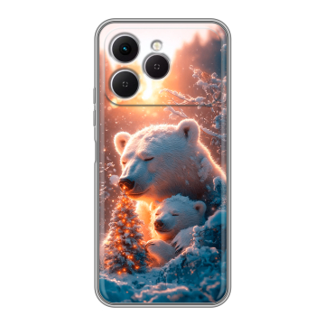 Силиконовый чехол на Tecno Spark 40 с принтом Новый год