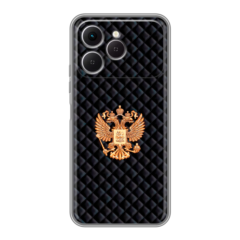 Силиконовый чехол на Tecno Spark 40 с принтом Герб России принт Силиконовый чехол на Tecno Spark 40 с принтом Герб России принт