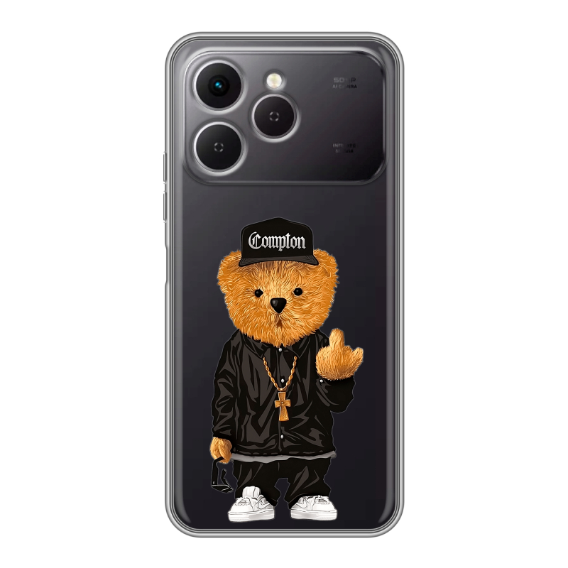 Силиконовый чехол на Tecno Spark 40 с принтом Плюшевый медведь Силиконовый чехол на Tecno Spark 40 с принтом Плюшевый медведь
