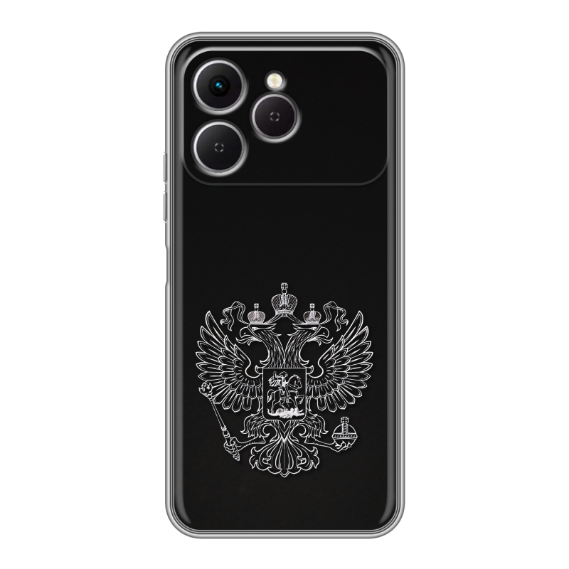 Силиконовый чехол на Tecno Spark 40 с принтом Герб России Силиконовый чехол на Tecno Spark 40 с принтом Герб России