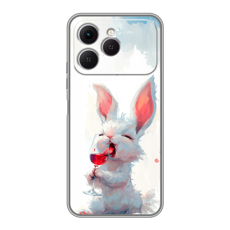 Силиконовый чехол на Tecno Spark 40 с принтом кролик зайчик Силиконовый чехол на Tecno Spark 40 с принтом кролик зайчик