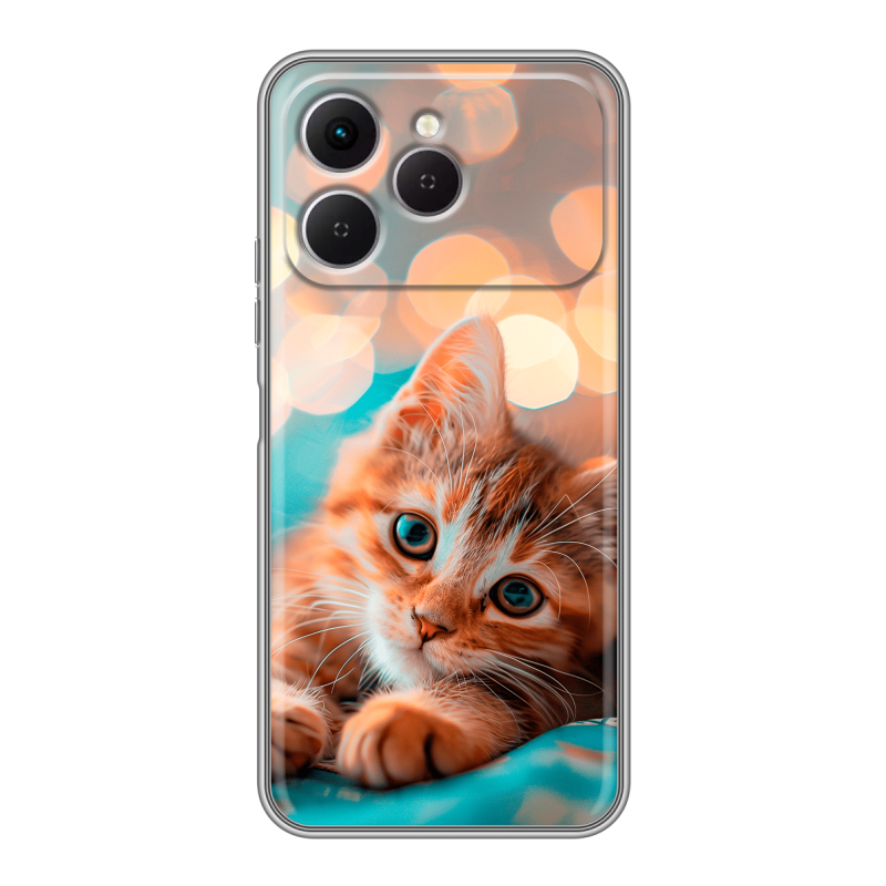 Силиконовый чехол на Tecno Spark 40 с принтом котик Силиконовый чехол на Tecno Spark 40 с принтом котик