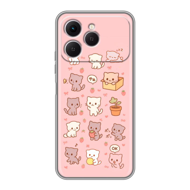 Силиконовый чехол на Tecno Spark 40 с принтом Hello Kitty Хелоу Кити Силиконовый чехол на Tecno Spark 40 с принтом Hello Kitty Хелоу Кити