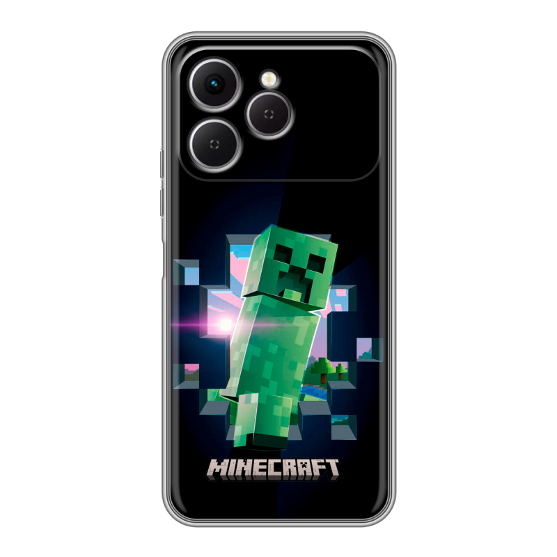 Силиконовый чехол на Tecno Spark 40 с принтом Майнкрафт Minecraft Силиконовый чехол на Tecno Spark 40 с принтом Майнкрафт Minecraft