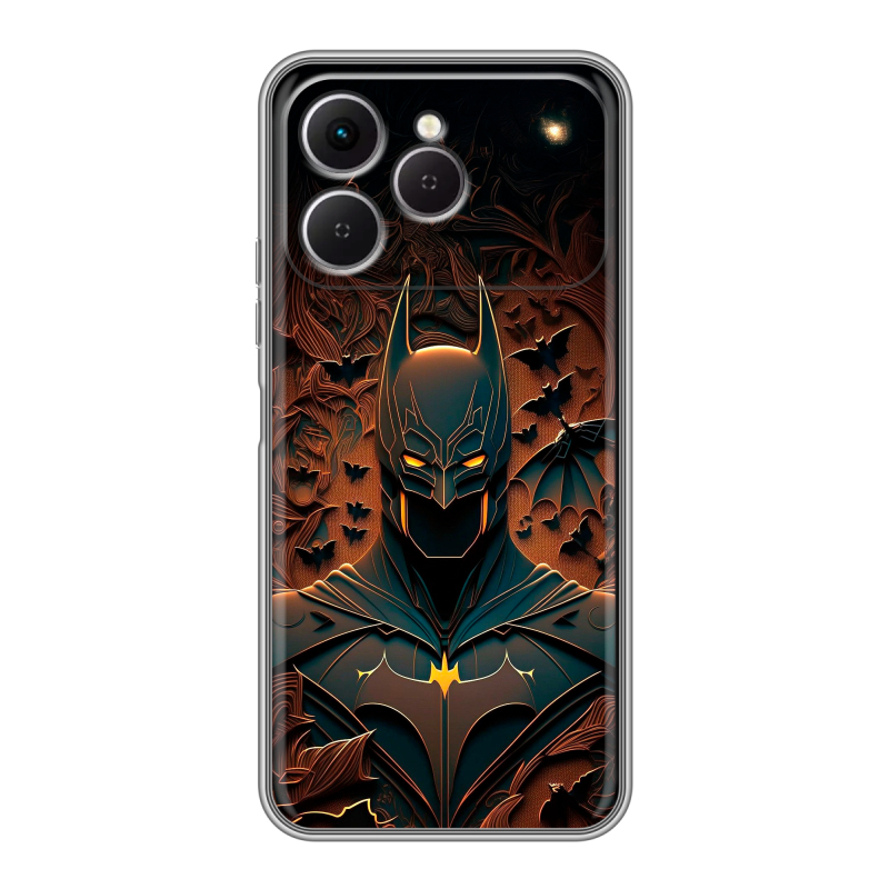 Силиконовый чехол на Tecno Spark 40 с принтом Batman Бэтмен Силиконовый чехол на Tecno Spark 40 с принтом Batman Бэтмен