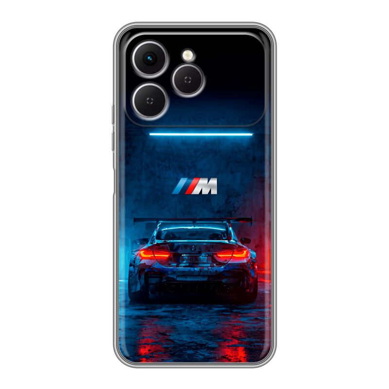 Силиконовый чехол на Tecno Spark 40 с принтом BMW БМВ Силиконовый чехол на Tecno Spark 40 с принтом BMW БМВ
