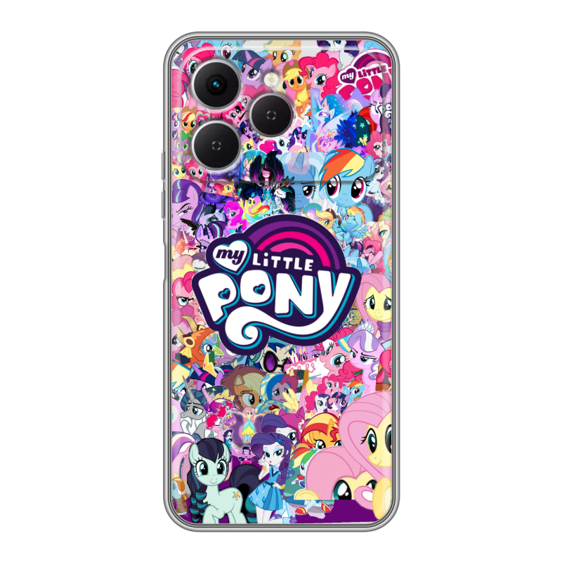 Силиконовый чехол на Tecno Spark 40 с принтом My little pony Дружба чудо Силиконовый чехол на Tecno Spark 40 с принтом My little pony Дружба чудо