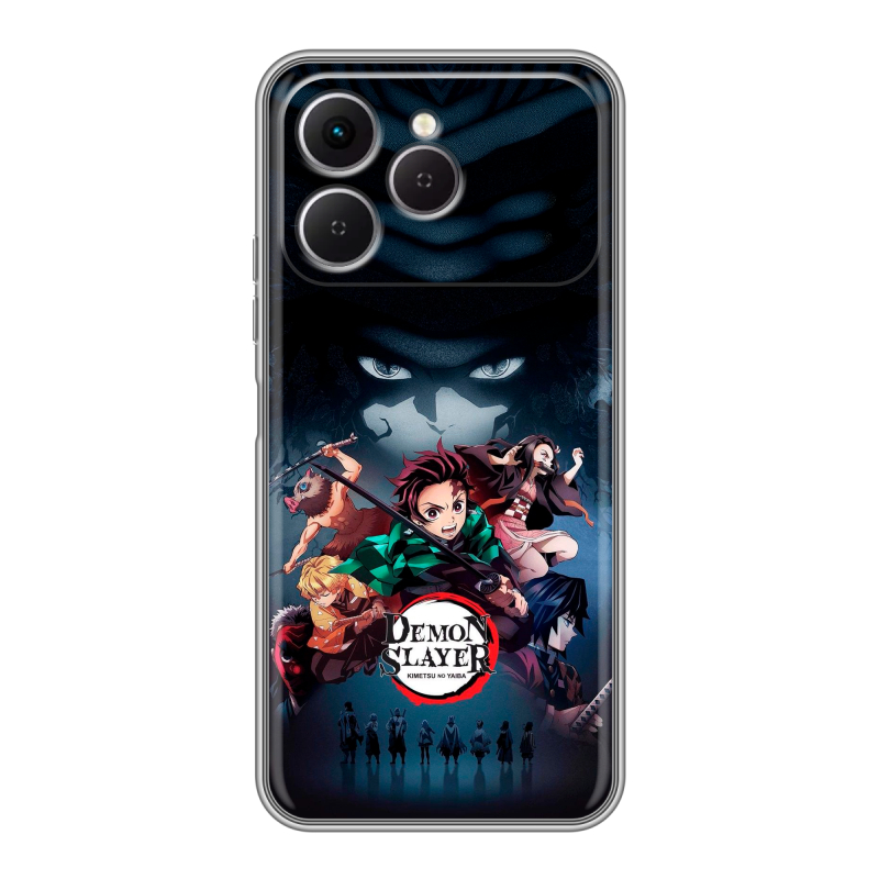 Силиконовый чехол на Tecno Spark 40 с принтом Demon Slayer Клинок рассекающий демонов Силиконовый чехол на Tecno Spark 40 с принтом Demon Slayer Клинок рассекающий демонов